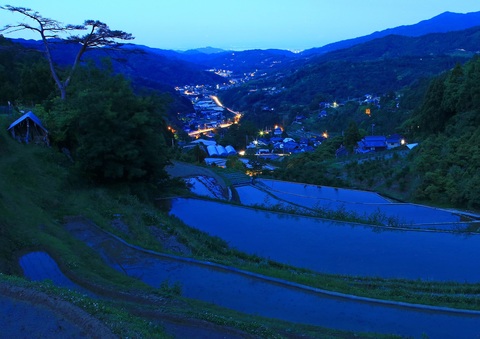 棚田の夜景の写真